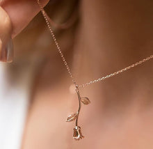 Load image into Gallery viewer, Long Chain Collier Pink Rose Flower Statement Necklace Women Jewelry Maxi Choker