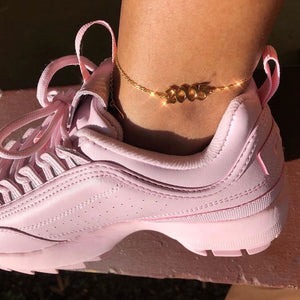 Glam Gold Fashion 1990-2019 Birth Year Ankle Leg Bracelet
