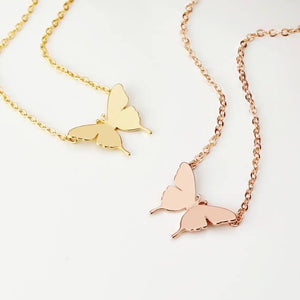 Glam Gold  New Lovely Gold Silver Plated Butterfly Necklace