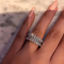 Load image into Gallery viewer, Glam Gold 925 SILVER PAVE SETTING FULL SQUARE Simulated Diamond BAND