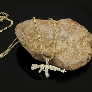 Glam Gold new AK47 Iced Out Rhinestone Miami Cuban Chain