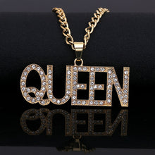 Load image into Gallery viewer, Glam Gold Queen Pendant Necklace