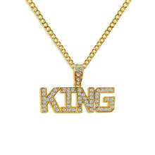 Load image into Gallery viewer, Glam Gold Queen Pendant Necklace