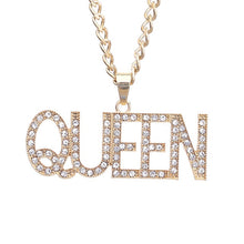 Load image into Gallery viewer, Glam Gold Queen Pendant Necklace