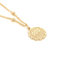 Load image into Gallery viewer, Glam Gold Twelve Horoscope Clavicle Chain Twelve Constellations Coin Necklace