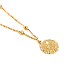 Load image into Gallery viewer, Glam Gold Twelve Horoscope Clavicle Chain Twelve Constellations Coin Necklace