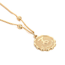Load image into Gallery viewer, Glam Gold Twelve Horoscope Clavicle Chain Twelve Constellations Coin Necklace