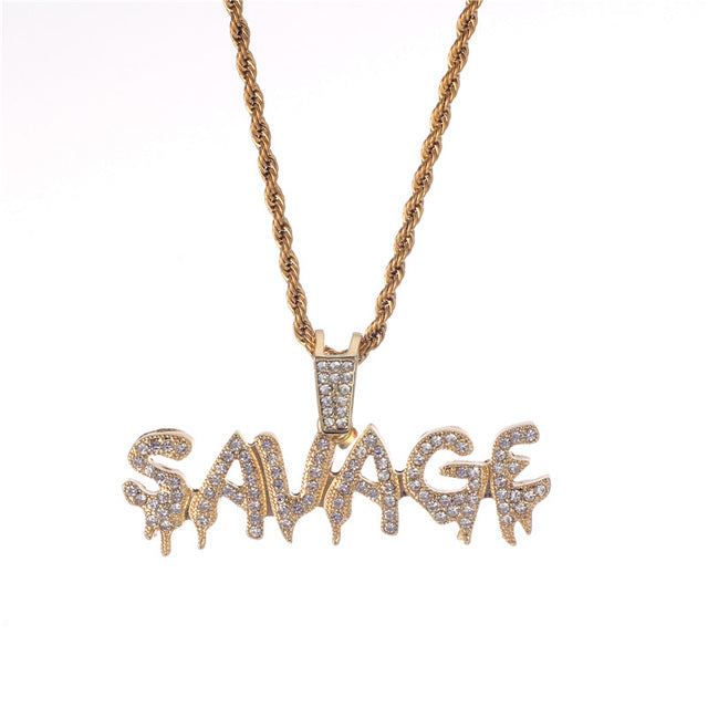 Glam Gold Savage Letter Necklace