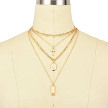 Load image into Gallery viewer, Glam Gold Cross and Mary 4Pcs/Set
