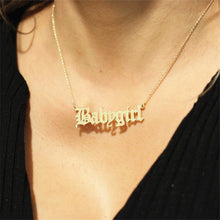 Load image into Gallery viewer, Glam Gold  Fashion Cute Gold  Babygirl Old English Necklace