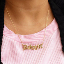 Load image into Gallery viewer, Glam Gold  Fashion Cute Gold  Babygirl Old English Necklace