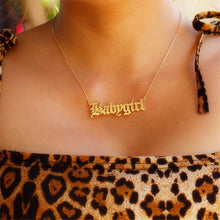 Load image into Gallery viewer, Glam Gold  Fashion Cute Gold  Babygirl Old English Necklace