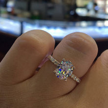 Load image into Gallery viewer, Glam Gold Charm full zircon crystal engagement ring