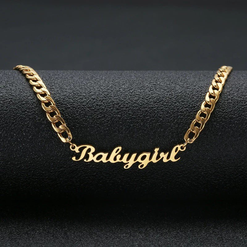 Glam Gold Cuban Chain Customized Necklaces