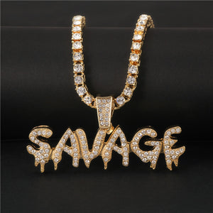 Glam Gold Savage Letter Necklace