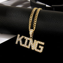 Load image into Gallery viewer, Glam Gold Queen Pendant Necklace