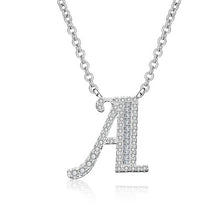 Load image into Gallery viewer, Glam Gold Fashion 2019 new shiny cubic zirconia Crystal stone 26 letters Alphabet pendant necklace