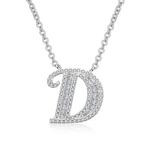 Glam Gold Fashion 2019 new shiny cubic zirconia Crystal stone 26 letters Alphabet pendant necklace