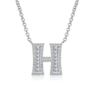 Glam Gold Fashion 2019 new shiny cubic zirconia Crystal stone 26 letters Alphabet pendant necklace