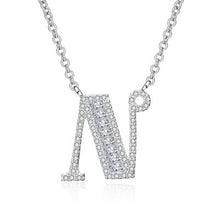 Load image into Gallery viewer, Glam Gold Fashion 2019 new shiny cubic zirconia Crystal stone 26 letters Alphabet pendant necklace