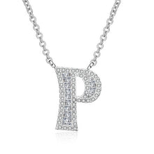 Load image into Gallery viewer, Glam Gold Fashion 2019 new shiny cubic zirconia Crystal stone 26 letters Alphabet pendant necklace