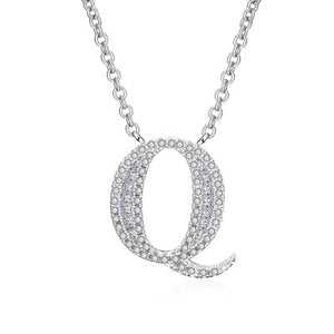 Glam Gold Fashion 2019 new shiny cubic zirconia Crystal stone 26 letters Alphabet pendant necklace