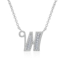 Load image into Gallery viewer, Glam Gold Fashion 2019 new shiny cubic zirconia Crystal stone 26 letters Alphabet pendant necklace
