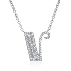 Glam Gold Fashion 2019 new shiny cubic zirconia Crystal stone 26 letters Alphabet pendant necklace