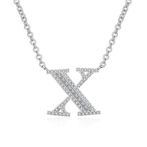 Glam Gold Fashion 2019 new shiny cubic zirconia Crystal stone 26 letters Alphabet pendant necklace