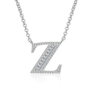 Glam Gold Fashion 2019 new shiny cubic zirconia Crystal stone 26 letters Alphabet pendant necklace