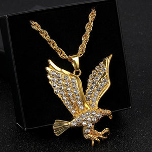 Glam Gold Animal Eagle Pendant Necklace