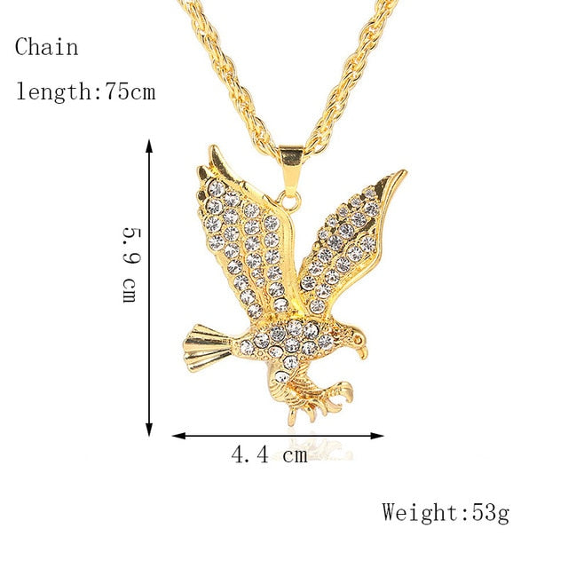 Glam Gold Animal Eagle Pendant Necklace