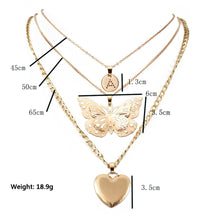 Load image into Gallery viewer, Glam butterfly layered necklace
