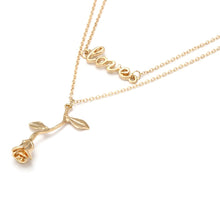 Load image into Gallery viewer, Love and Rose Ladies Alloy Gold Two-layer
