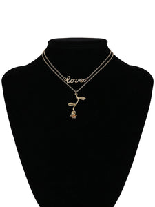 Love and Rose Ladies Alloy Gold Two-layer