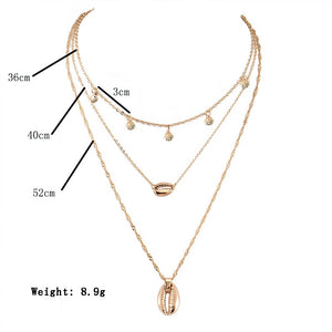 Glam Gold Women Classic Shell Pendant Necklaces