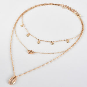 Glam Gold Women Classic Shell Pendant Necklaces