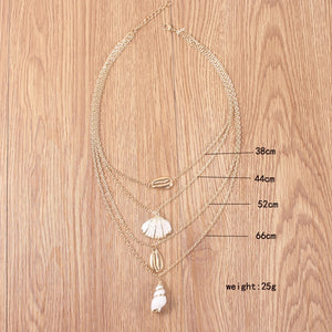 Glam Gold Female Shell Conch Chain Pendant Necklaces