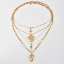 Load image into Gallery viewer, Glam Gold Multilayer Necklaces Gold Cross Chain