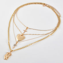 Load image into Gallery viewer, Glam Gold Multilayer Necklaces Gold Cross Chain