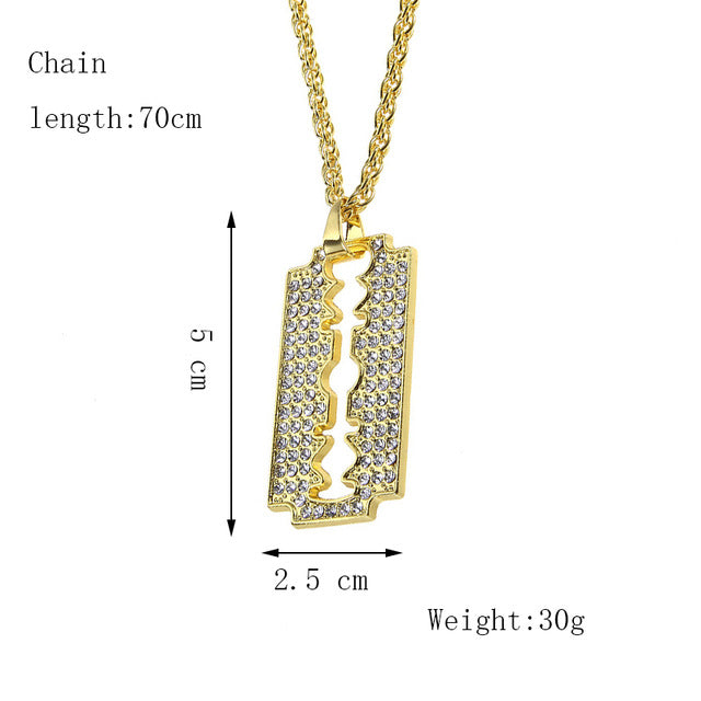 Glam Gold Blade Pendant Necklace