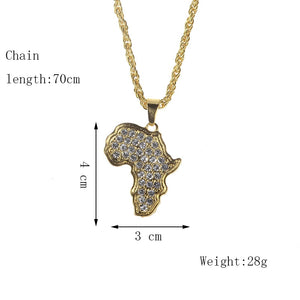 Glam Gold Africa Rinestone Necklace