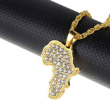 Load image into Gallery viewer, Glam Gold Africa Rinestone Necklace