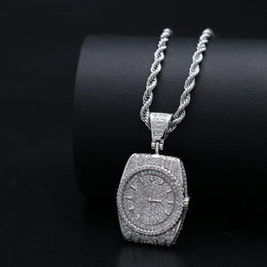 Glam Gold Fashion Watch Shape Pendant Long Chain Necklaces