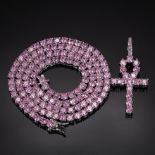 Load image into Gallery viewer, Glam Gold New 4mm Pink Ankh Cross Pendant