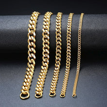 Load image into Gallery viewer, Glam Gold 3 TO 11MM MENS MIAMI CUBAN LINK BRACELET IN STAINLESS STEEL