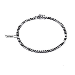 Glam Gold 3 TO 11MM MENS MIAMI CUBAN LINK BRACELET IN STAINLESS STEEL