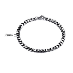Glam Gold 3 TO 11MM MENS MIAMI CUBAN LINK BRACELET IN STAINLESS STEEL