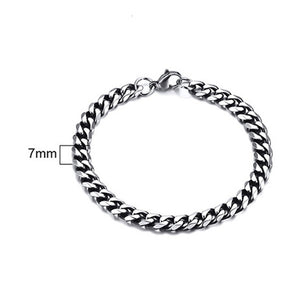 Glam Gold 3 TO 11MM MENS MIAMI CUBAN LINK BRACELET IN STAINLESS STEEL