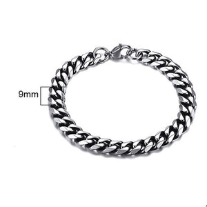 Glam Gold 3 TO 11MM MENS MIAMI CUBAN LINK BRACELET IN STAINLESS STEEL